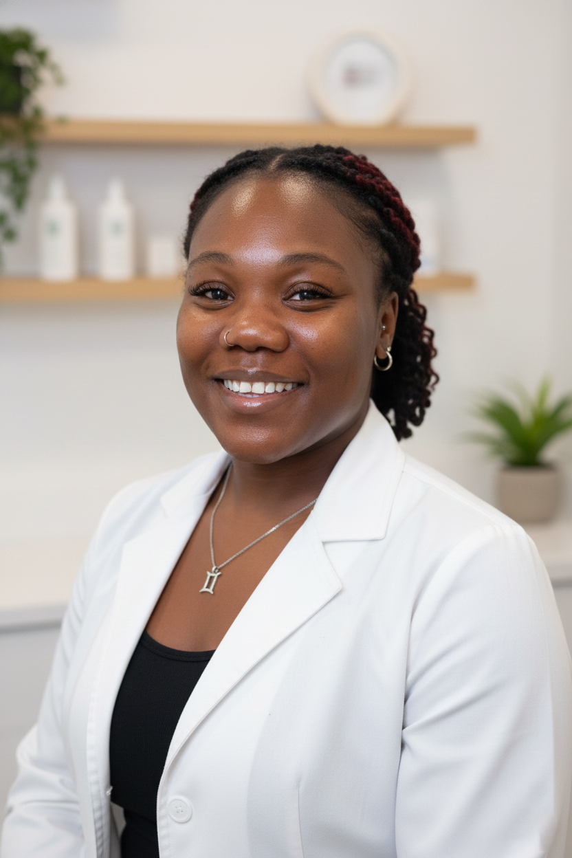 Licensed esthetician at Jaez Aesthetics specializing in corrective and natural skincare treatments