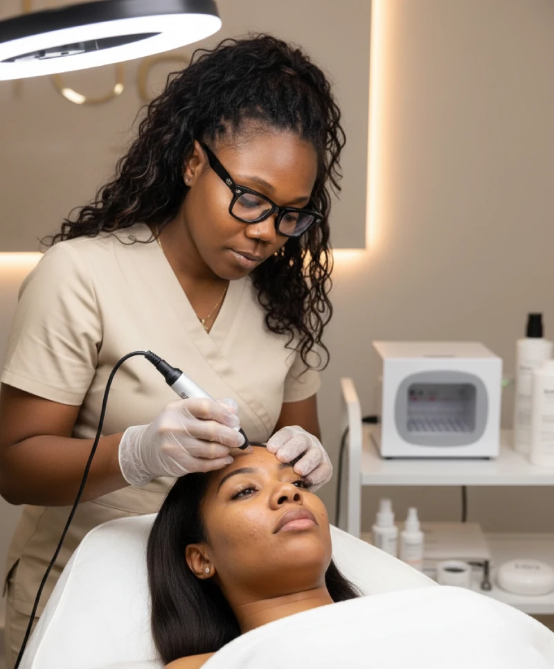 Advanced skincare treatment for acne scars, fine lines, and collagen stimulation