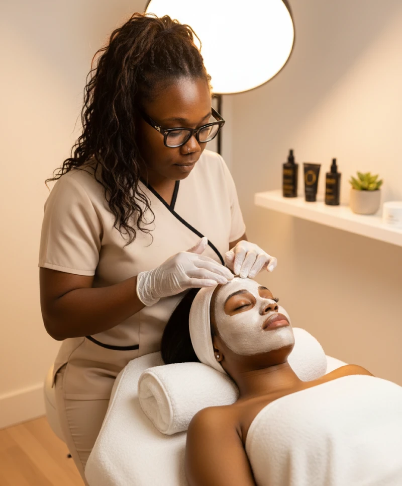 New Client Intro Treatment including skin analysis, personalized facial, product recommendations, and treatment plan